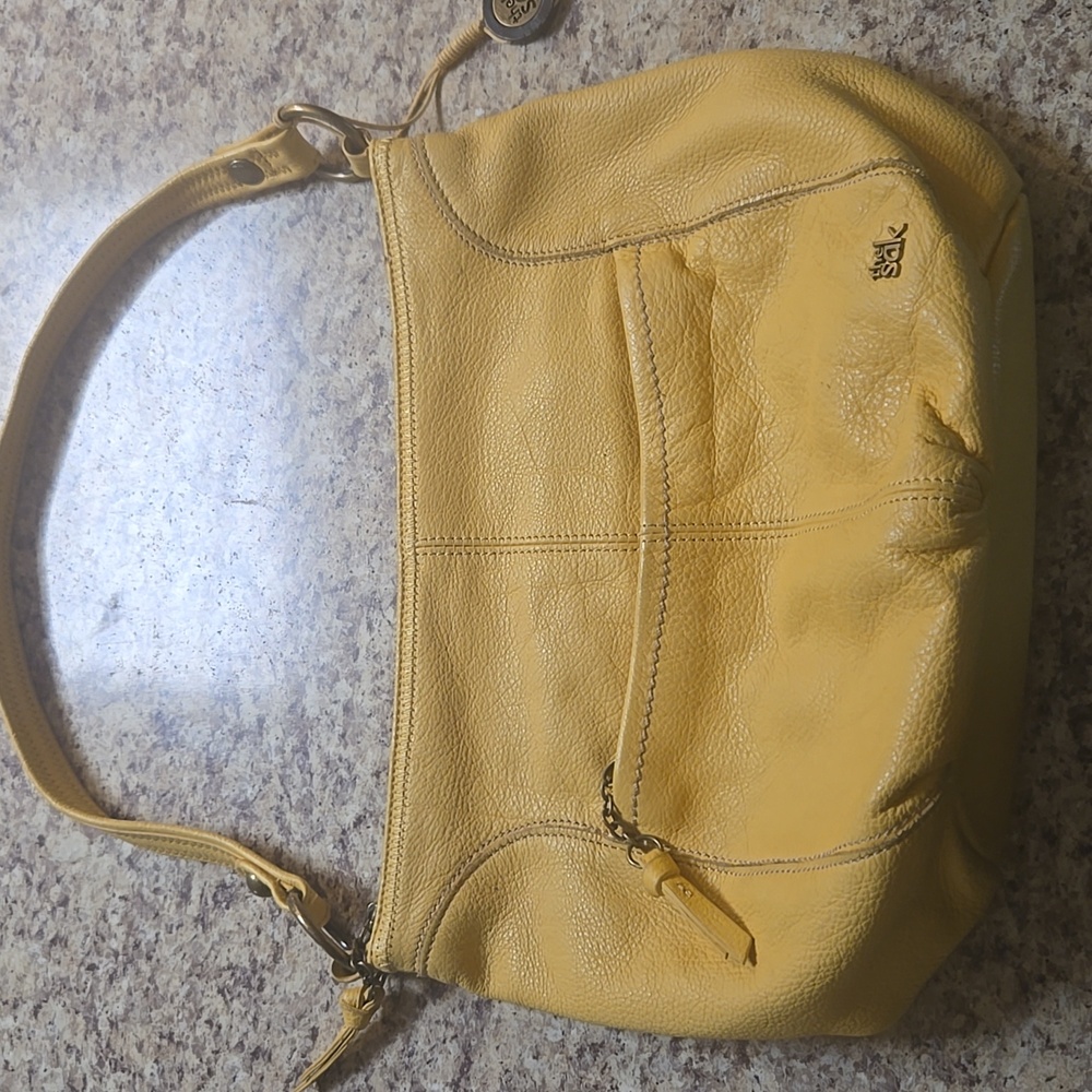 The Sak Mustard Yellow Leather Shoulder Bag